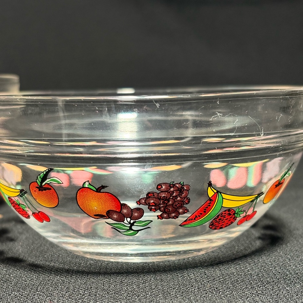 Fruit Pattern Glass Bowl